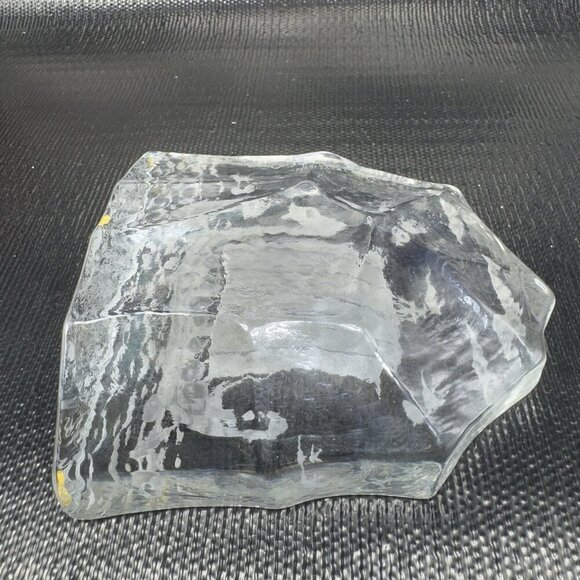 Ice Block Paperweight Thick Heavy Viking Sailing Boat Etched Glass Figure VTG - Picture 5 of 9